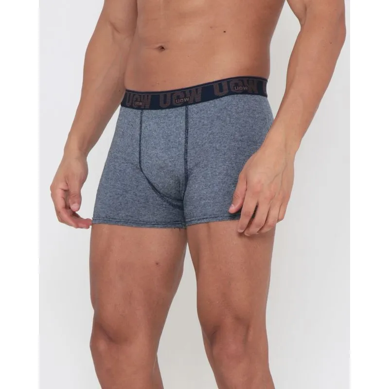 Cueca Boxer Elástico Bordado Lisa Azul Marinho M