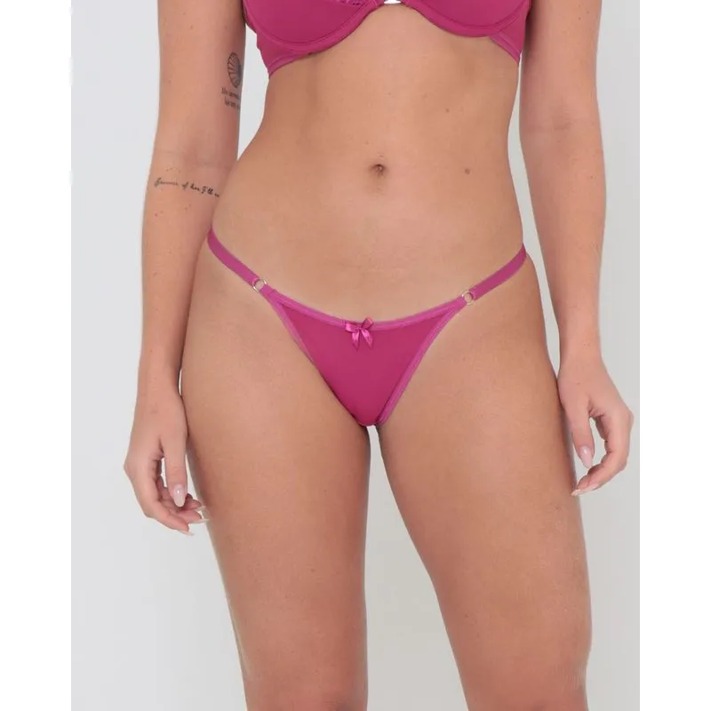 Calcinha String com Renda Rosa GG