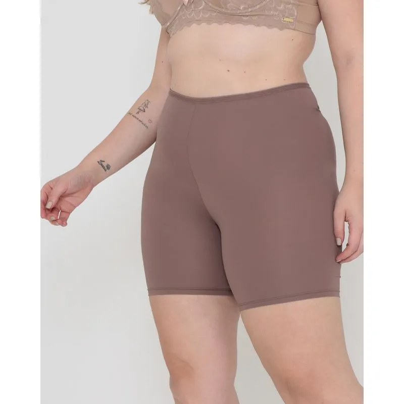 Bermuda Modeladora Plus Size Microfibra Bege 48