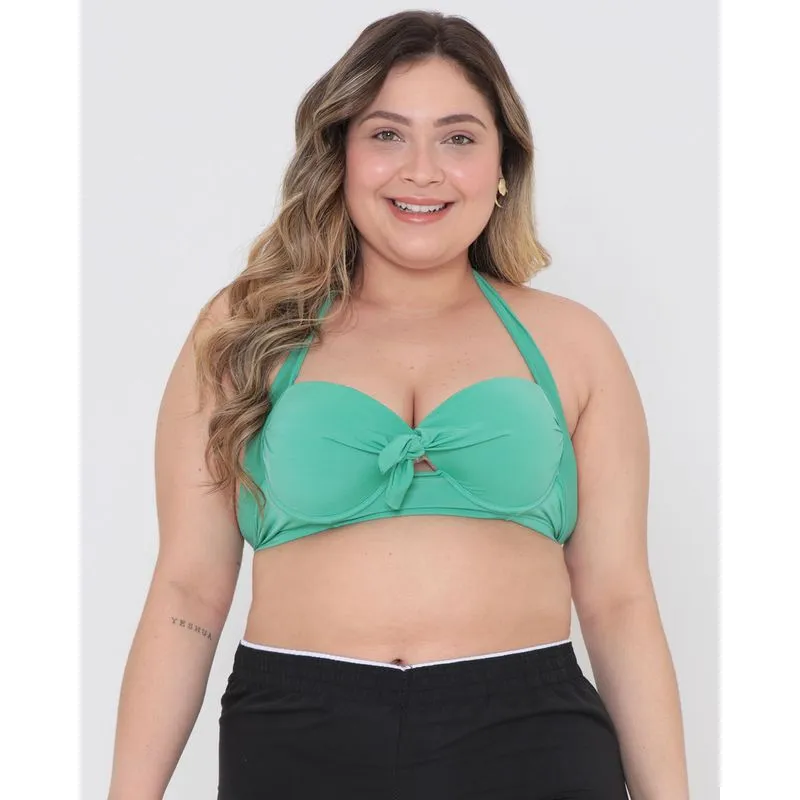 Biquíni Avulso Top Com Bojo Plus Size Verde Claro 50
