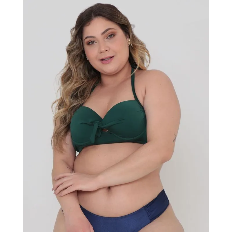 Biquíni Avulso Top Com Bojo Plus Size Verde Escuro 52
