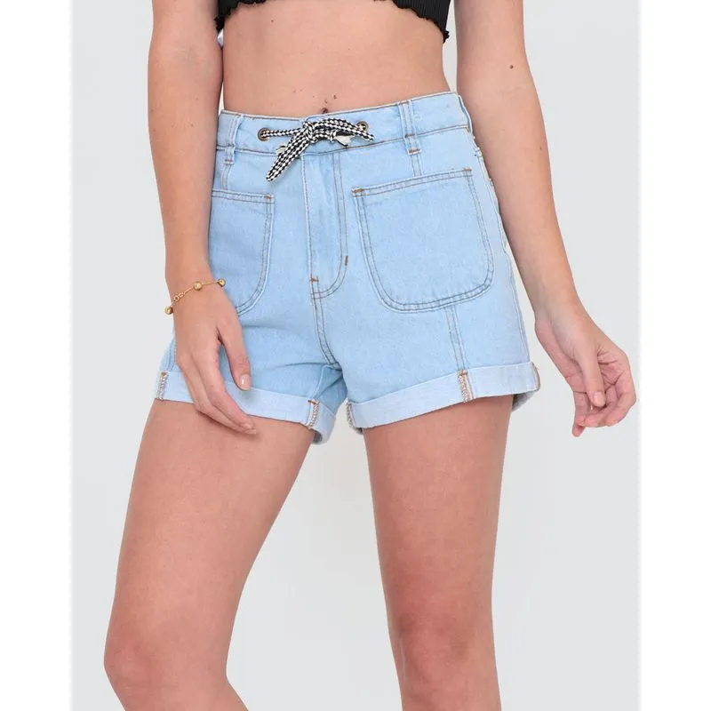 Short Jeans Curto Azul Claro 46
