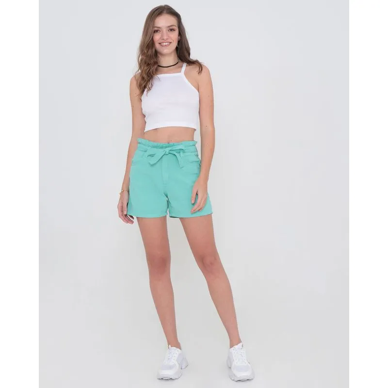 Short Feminino Sarja Clochard Verde 38
