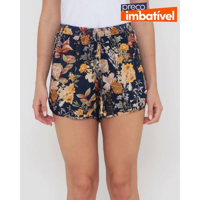 Short Boxer Viscose Estampa Floral Azul G