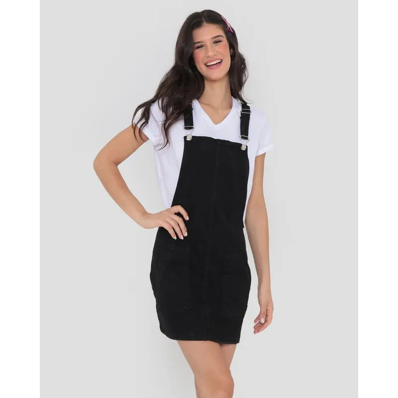 Salopete Sarja Com Bolsos Preta 48