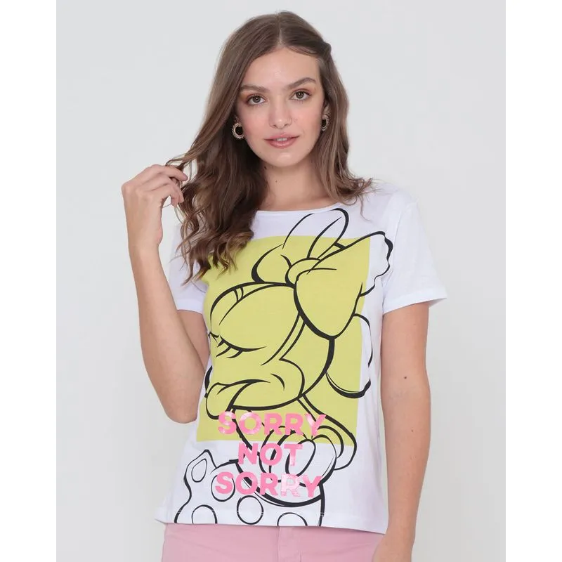 Blusa Mullet Estampa Sorry Minnie Mouse Disney Branca M