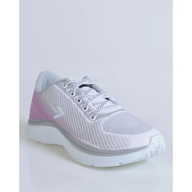 Tênis Feminino Esportivo Estampado Cinza e Rosa 37