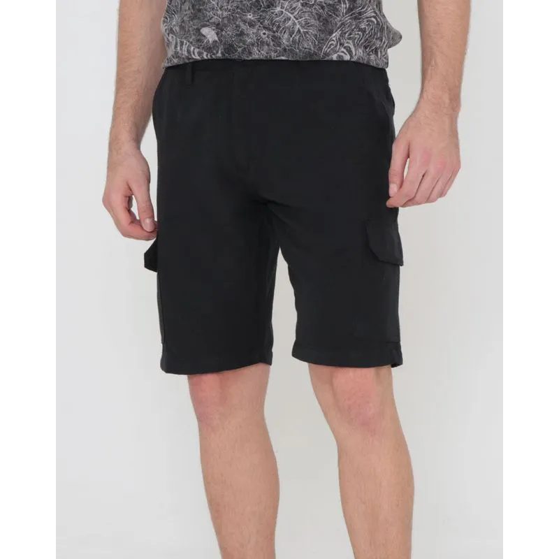 Bermuda Sarja Masculina Bolso Cargo Preta 46