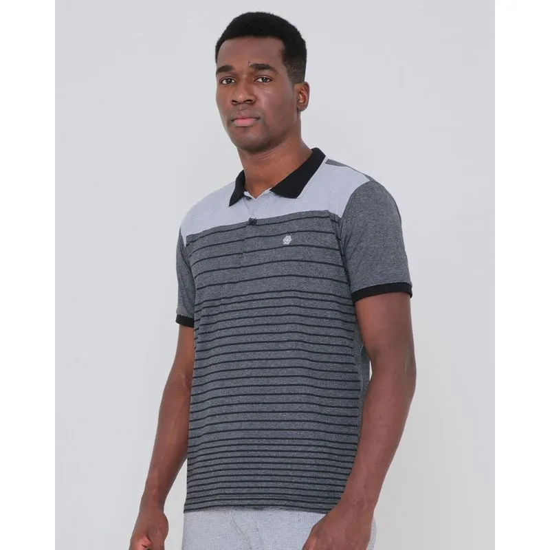 Polo Masculina Listrada Cinza M