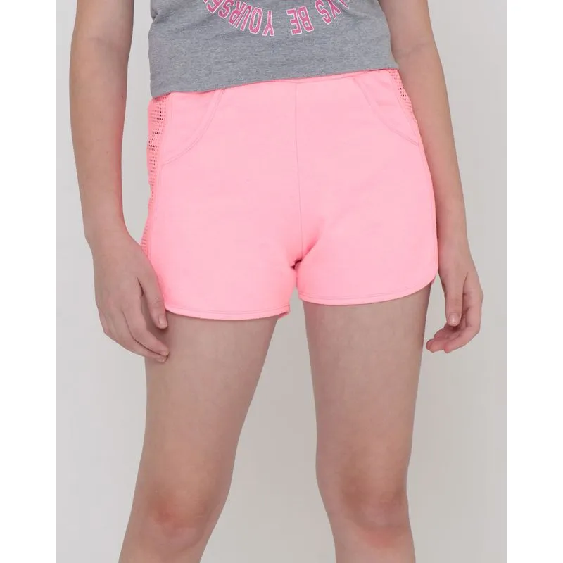 Short Moletinho Juvenil Boxer Com Recorte Tela Rosa 12