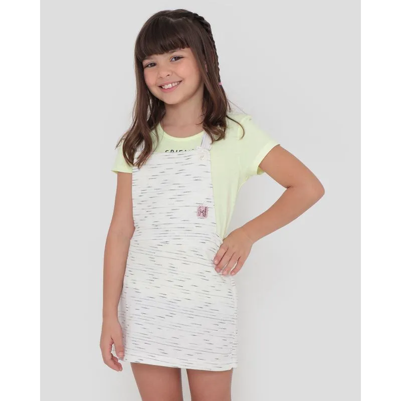 Salopete Moletinho Infantil Mescla Off White 8