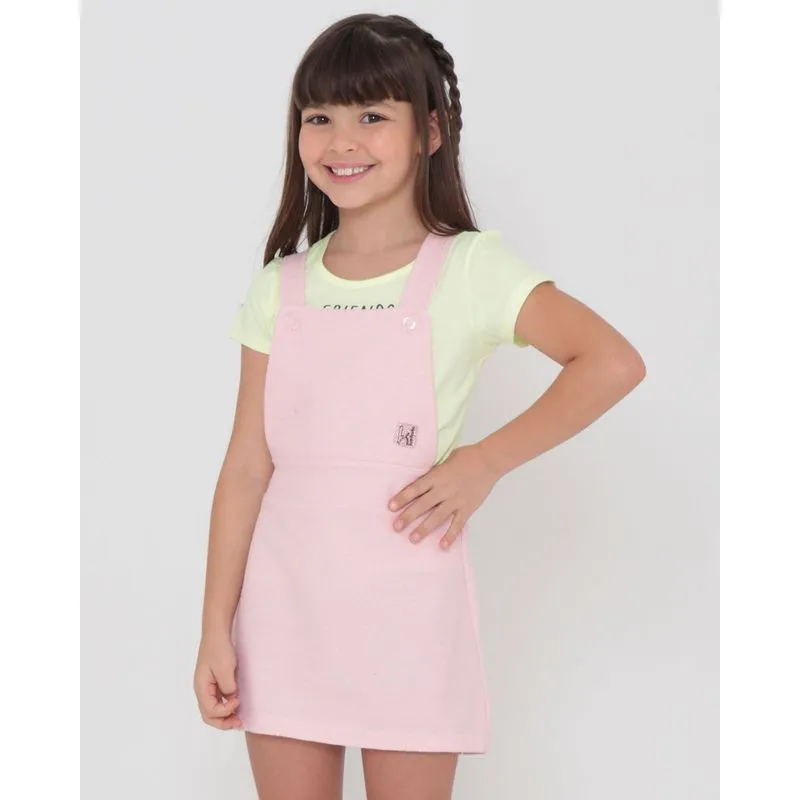 Salopete Infantil Rosa Claro 4