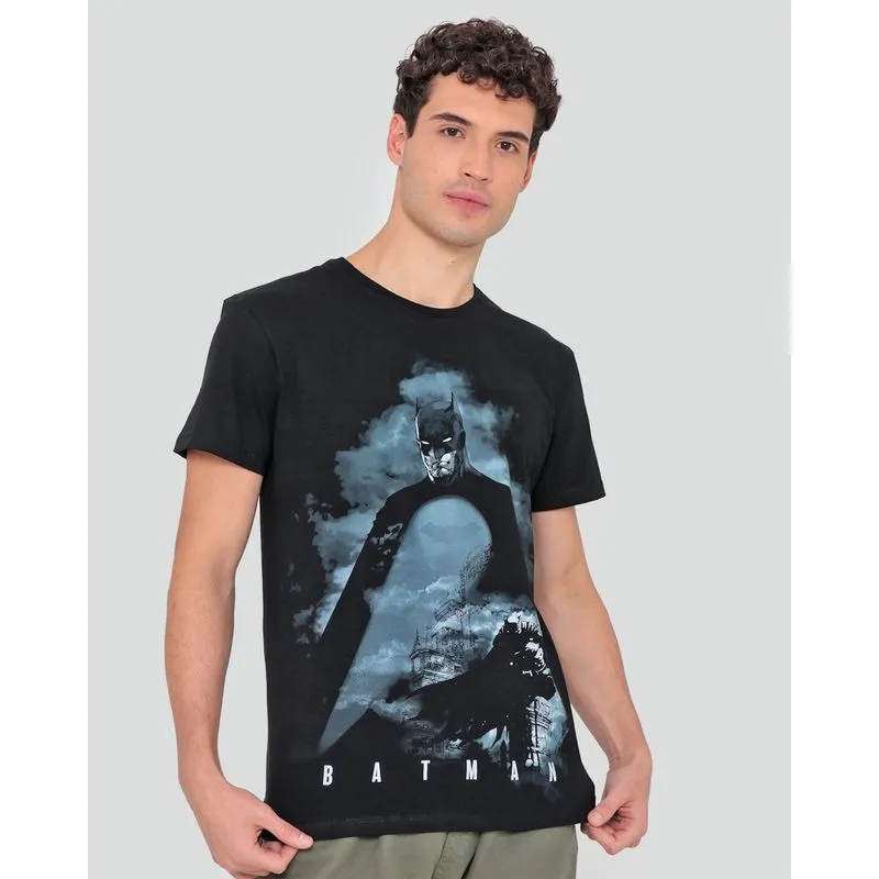 Camiseta Masculina Manga Curta Estampa Batman DC Preta P