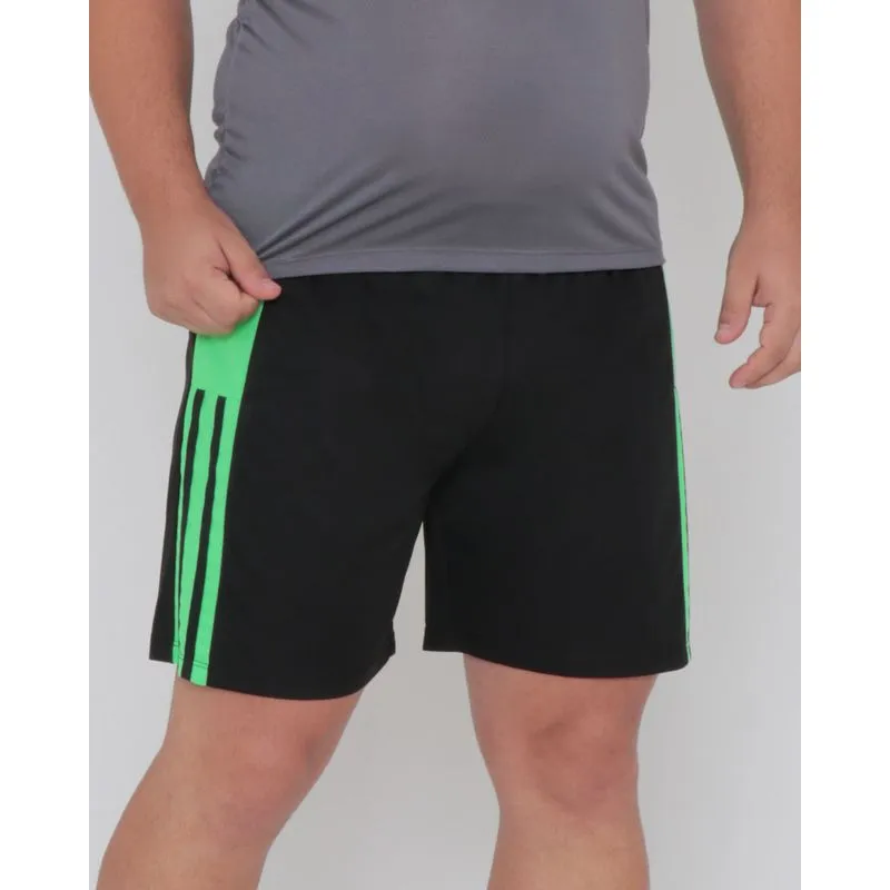Bermuda Masculina Esportiva Plus Size Com Recorte Preta G1