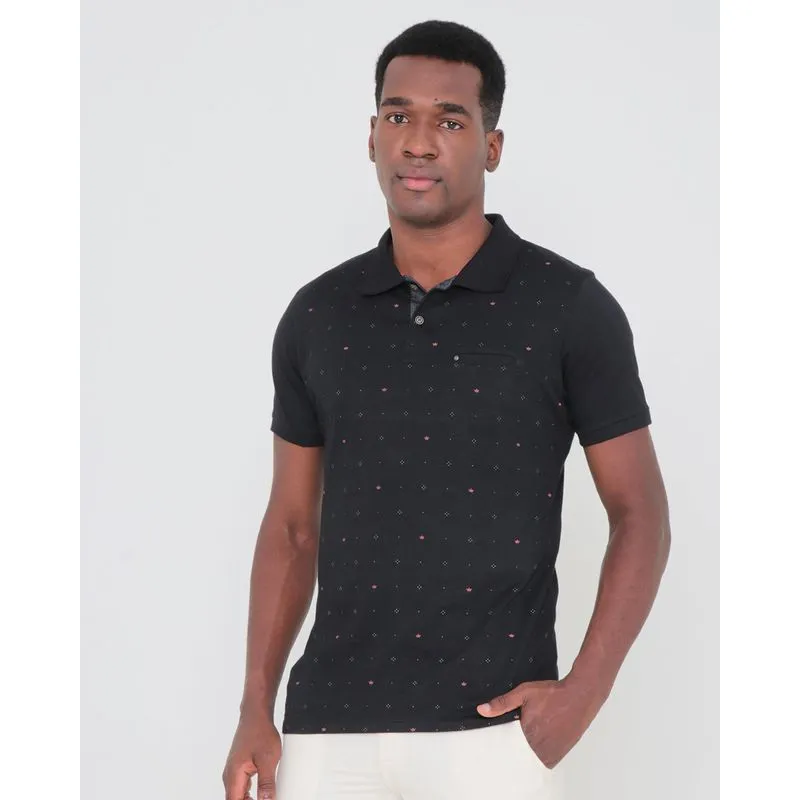 Polo Masculina Estampa Coroas Preta G