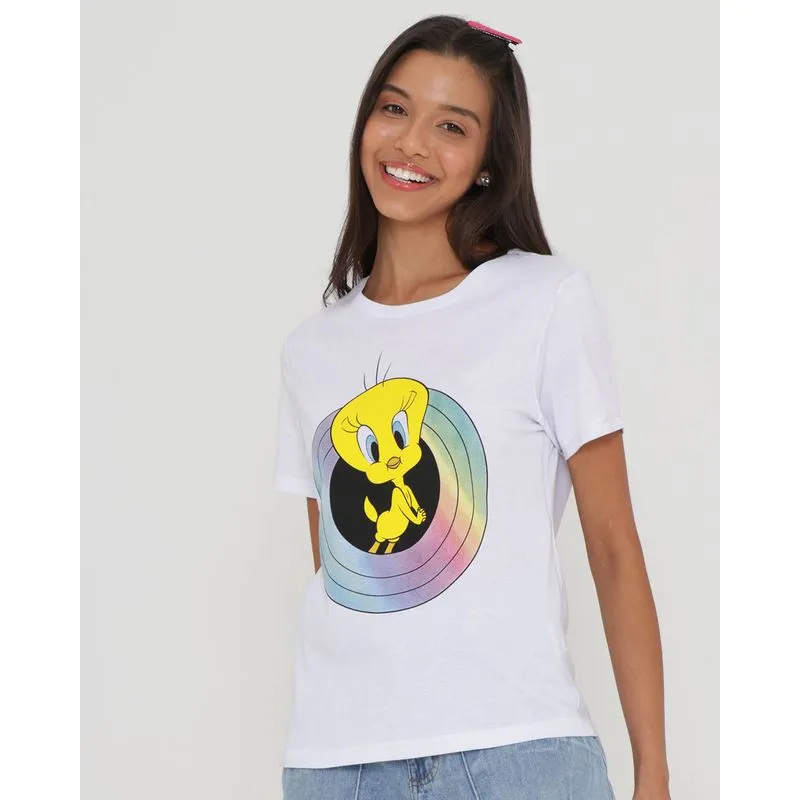 Blusa Estampa Piu Piu Lonney Tunes Warner Branca M