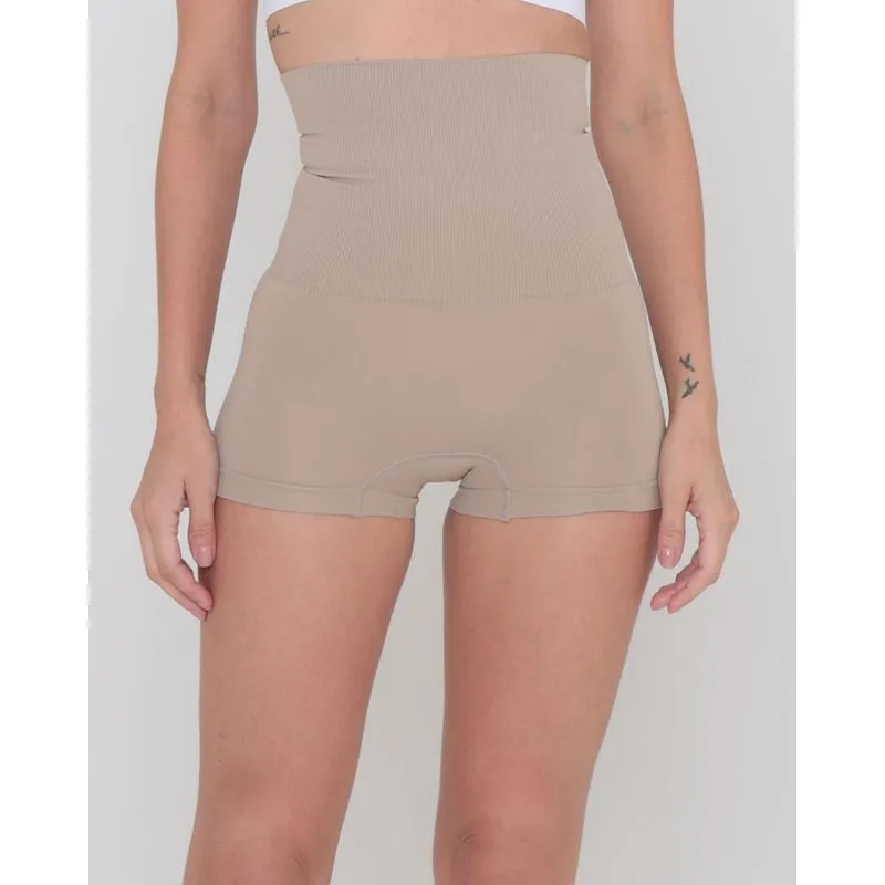 Calcinha Modeladora Vestin Boxer Alta Sem Costura Bege P