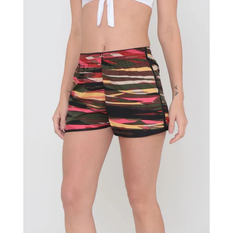 Short Praia Feminino Estampa Listras Preto P