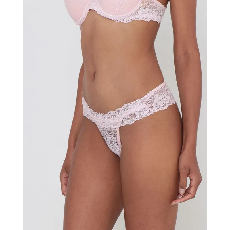 Calcinha Biquíni Renda Rosa Claro 44