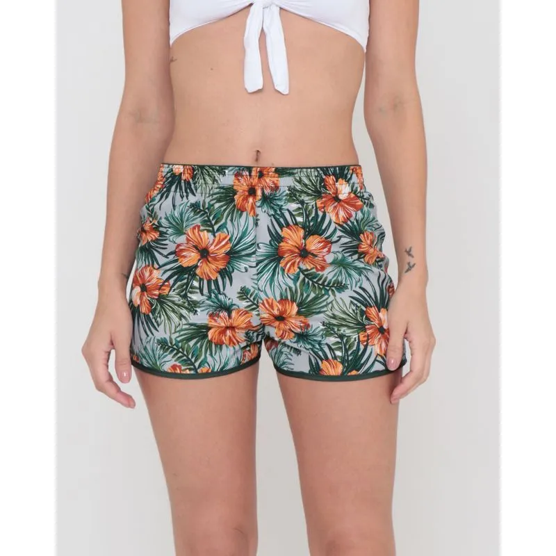 Short Praia Feminino Estampa Floral Verde P