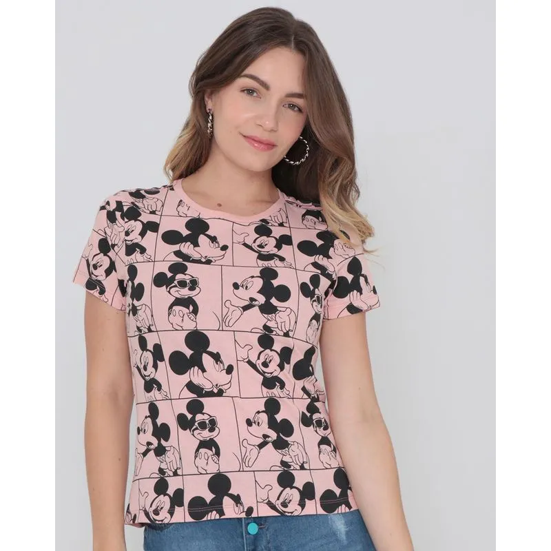 Blusa Estampa Mickey Mouse Disney Rosa P