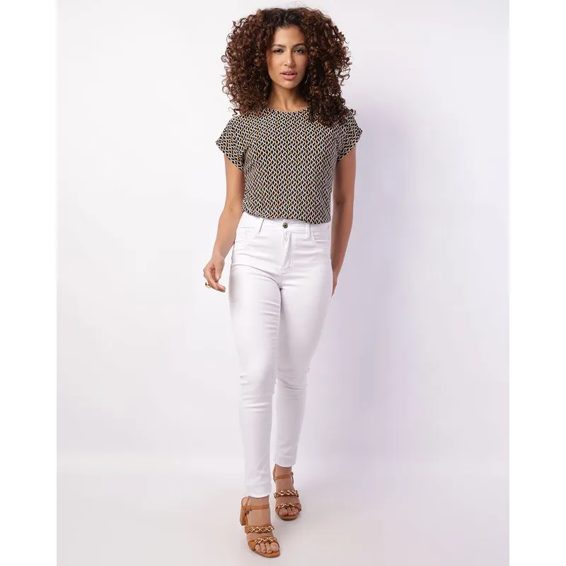 Calça Sarja Feminina Skinny Branca 44