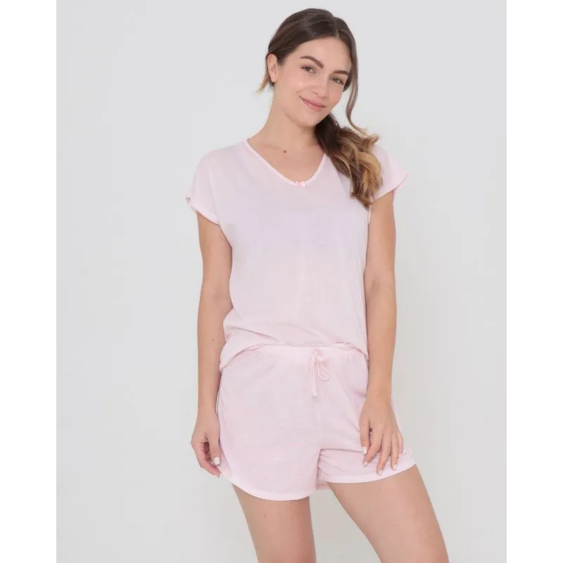 Pijama Feminino Curto Estampa Paisley Rosa P