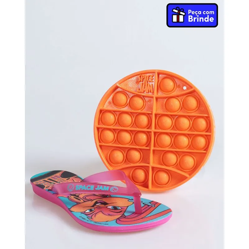 Chinelo Infantil Space Jam + Pop It Grendene Kids Rosa 32/33