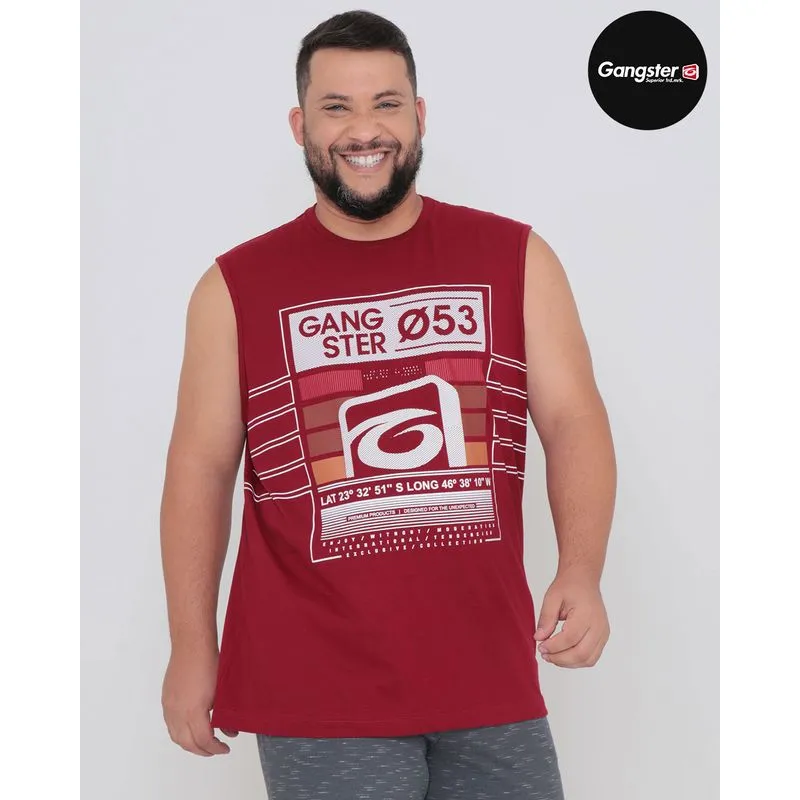 Regata Masculina Plus Size Gangster Vermelha G3