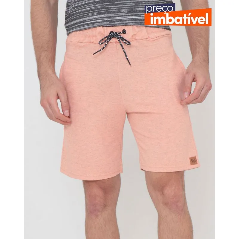 Bermuda Masculina Moletinho Mescla Laranja G