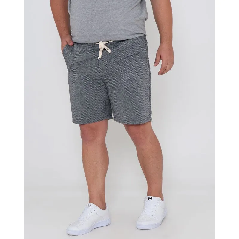 Bermuda Masculina Plus Size Mescla Cinza 52