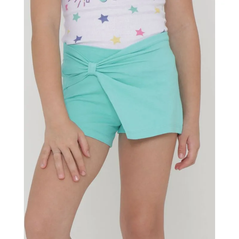 Short Saia Infantil Laço Verde Claro 8