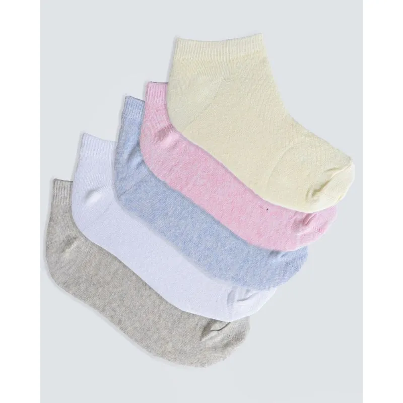 Kit de Meia Feminina Soquete 5 Pares Multicor 34 A 39