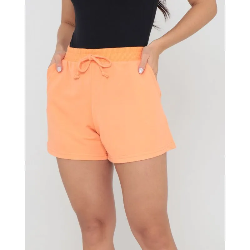 Short Moletinho Básico Liso Laranja G