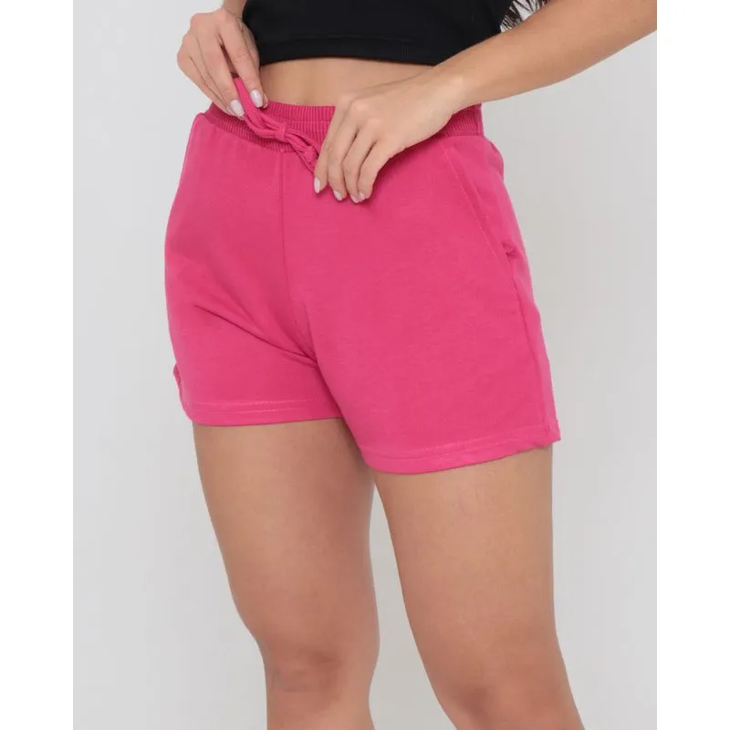 Short Moletinho Básico Liso Rosa G