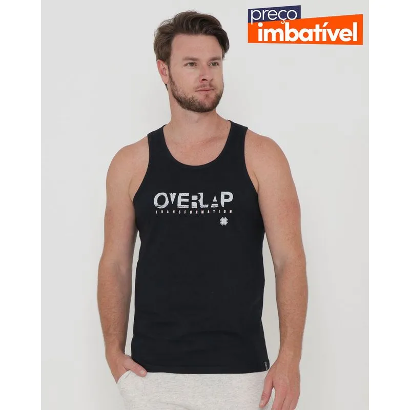 Regata Masculina Estampada Preta GG