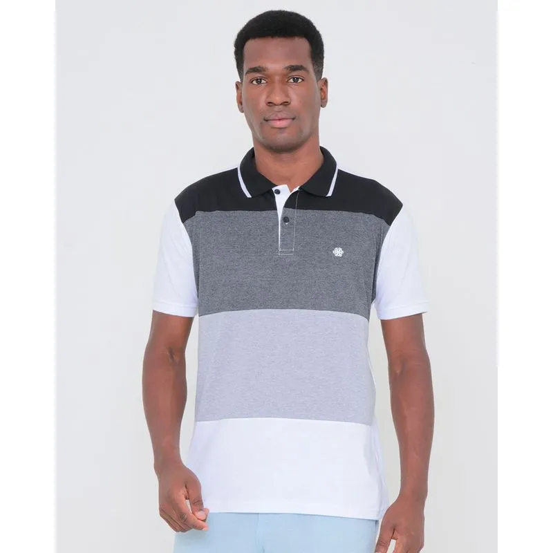 Polo Masculina Com Recortes Branca GG