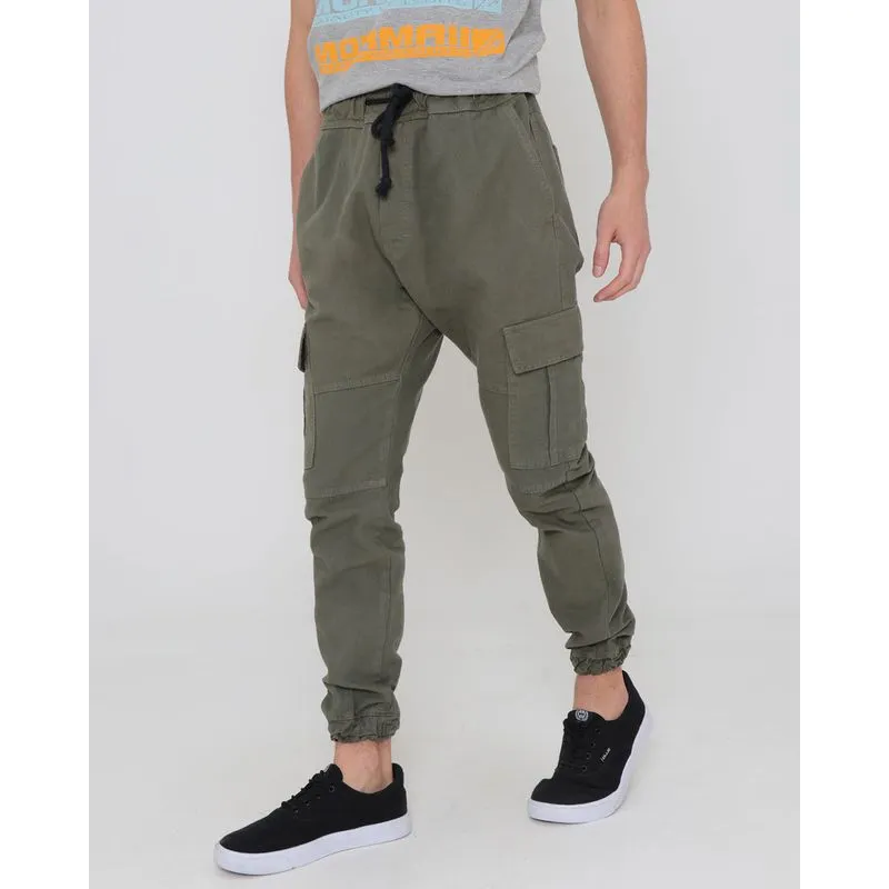 Calça Sarja Masculina Cargo Jogger Verde 38