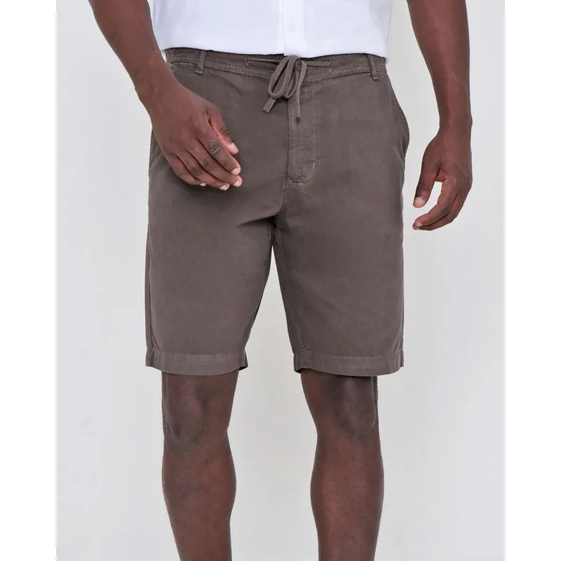 Bermuda Sarja Masculina Cordão Lisa Verde Escuro 42