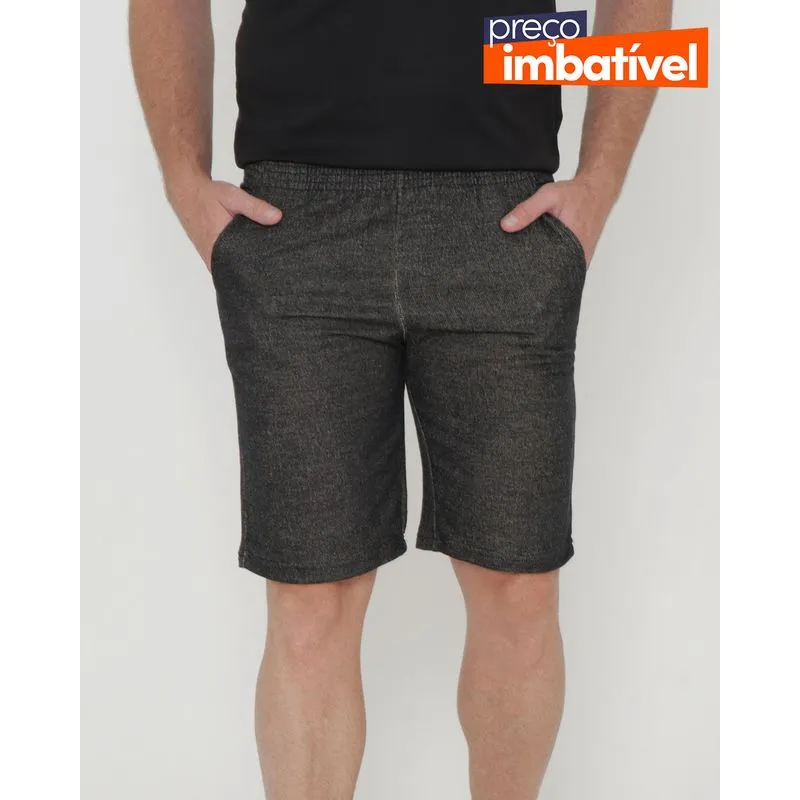 Bermuda Esportiva Masculina Moletinho Mescla Cinza Escuro G