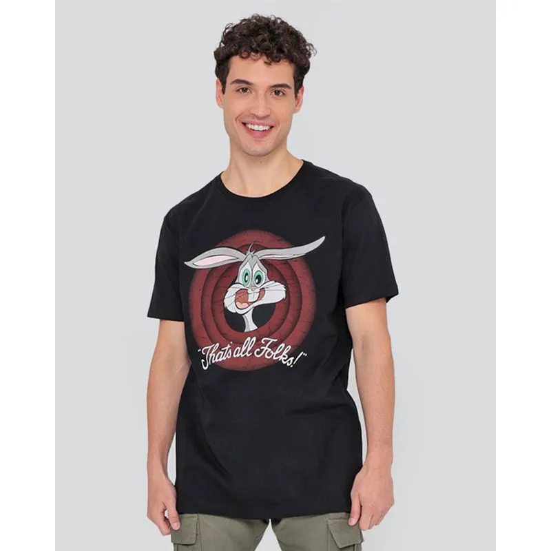 Camiseta Pernalonga Looney Tunes Manga Curta Preta GG