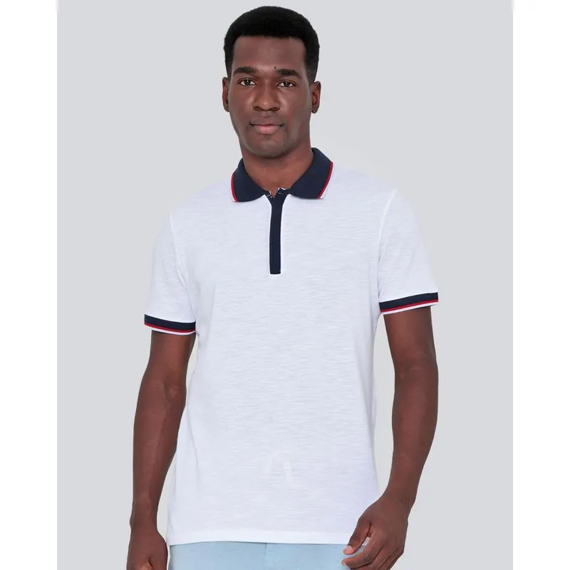 Polo Masculina Piquet Lisa Branca M