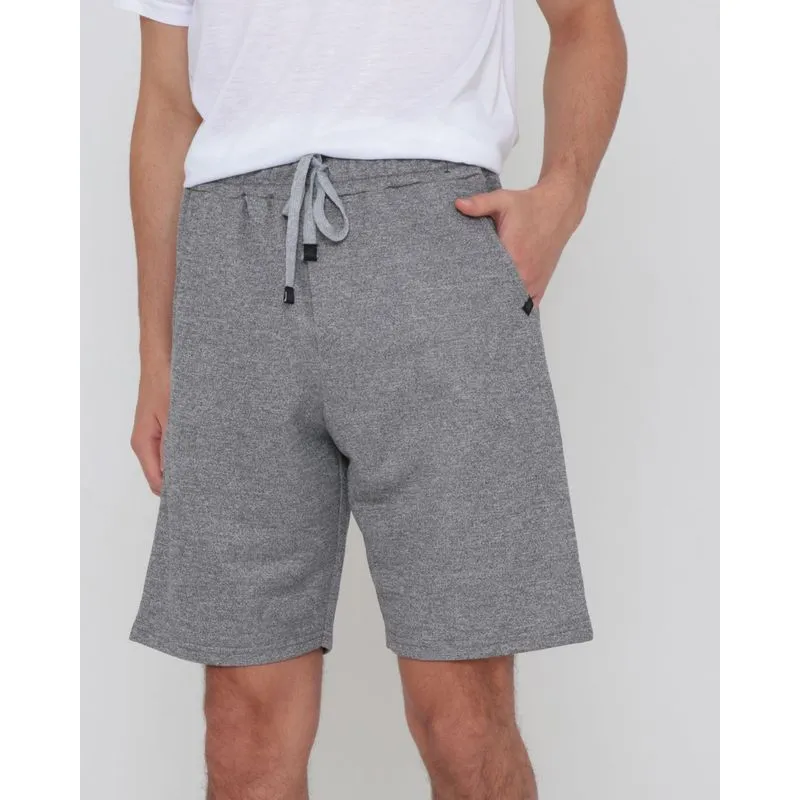 Bermuda Moletinho Masculina Lisa Cinza Claro GG