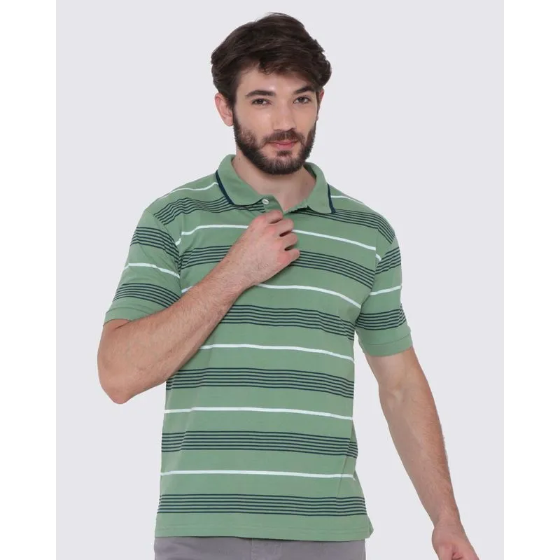 Polo Masculina Estampa Listrada Bolso Verde Claro GG