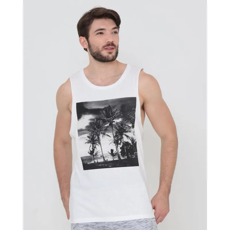 Regata Cavada de Algodão Masculina Off White GG