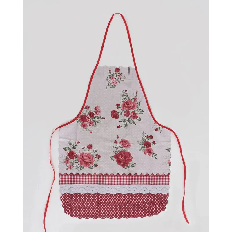 Avental Térmico Estampa Floral Vermelho UN