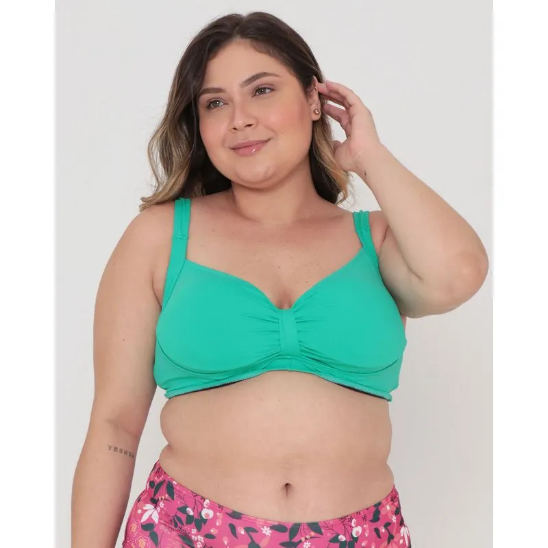 Biquíni Plus Size Avulso Top Liso Verde Claro 50