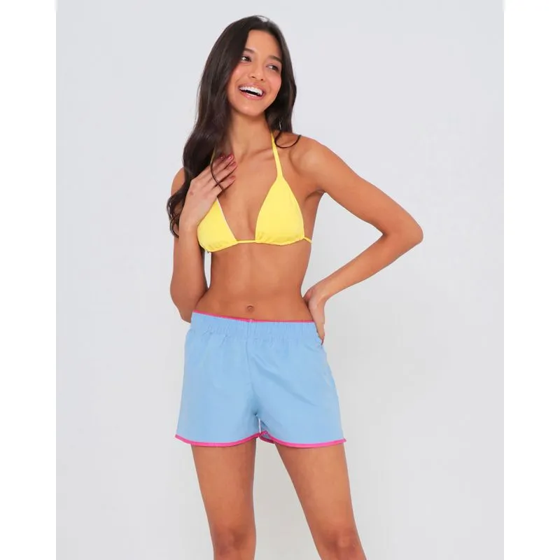 Short Feminino Praia Liso Azul Claro P
