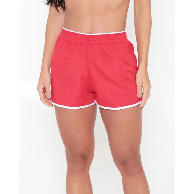 Short Feminino Praia Liso Vermelho M