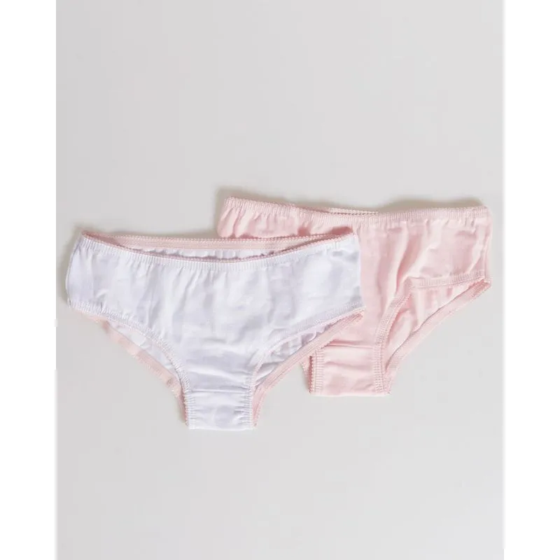 Kit Calcinha Infantil 2 Peças Panda Branco Rosa 4